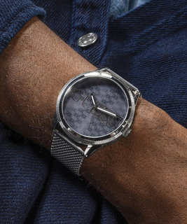 GUESS, Černá, Stříbrná barva Reputation hodinky