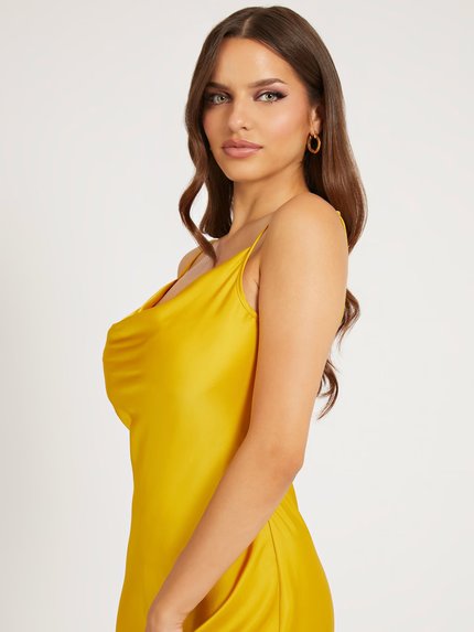 Módní Akilina šaty, Žlutá barva, 2023