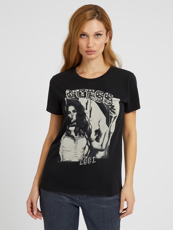 GUESS – Western triko, Černá barva