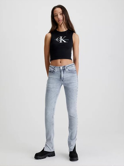 Módní Mid Rise Skinny jeany, Šedá barva, 2023