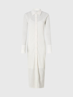 Crepe Rib šaty Bílá barva Ženy