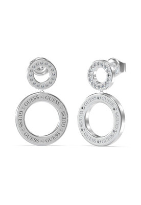 GUESS – Circle Lights náušnice, Stříbrná barva