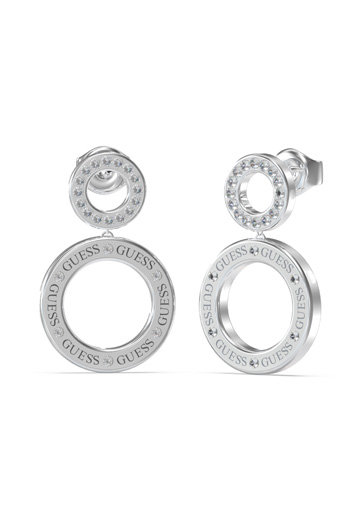 GUESS – Circle Lights náušnice, Stříbrná barva