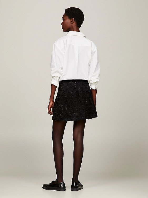 Módní Tweed Mini sukně, Černá barva, 2023