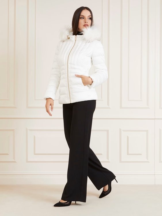 Luxusní Mariah Puffer bunda, Bílá barva, 38, 40, 42, 44, 46