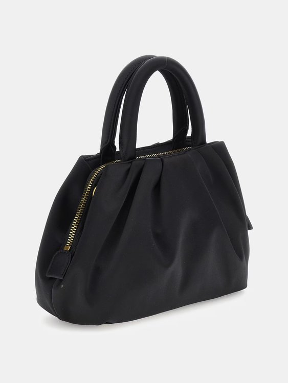 Luxusní Tori satin mini kabelka, Černá barva, T/U