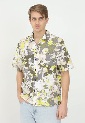 Calvin Klein Jeans – Aop košile, Khaki, Multi, Šedá barva