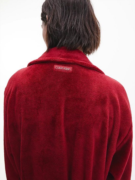 Luxusní Fluffy Robe župan, Červená barva, XS-S