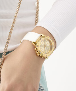 GUESS – Majesty hodinky, Bílá, Zlatá barva 1