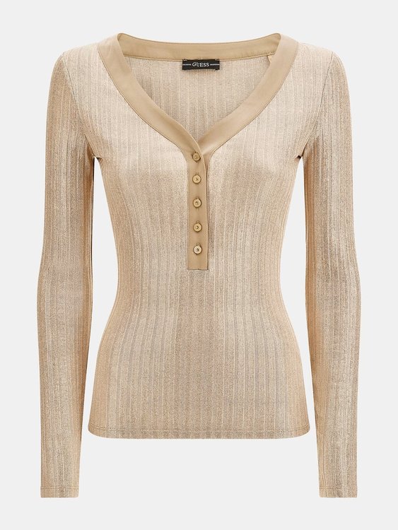 Luxusní Esperanza top, Béžová, Zlatá barva, XS, S, M, L