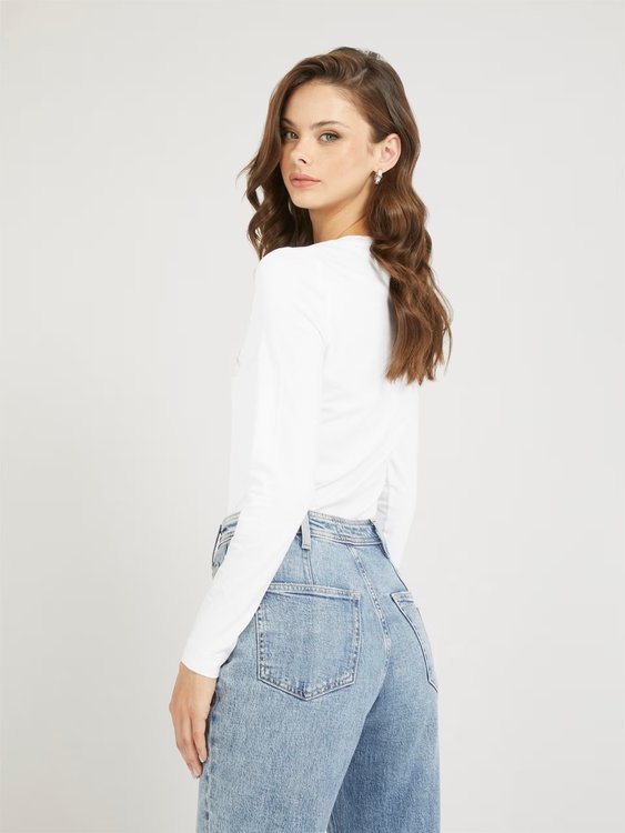 Logo Micro Studs triko – GUESS, Bílá barva Ženy