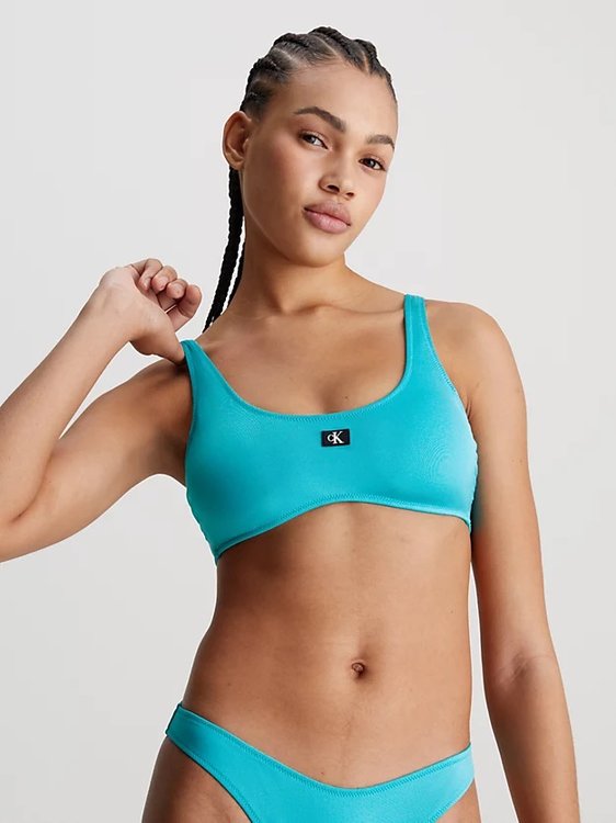 CKJ Monogram plavky – Calvin Klein Swimwear, Tyrkysová barva Ženy