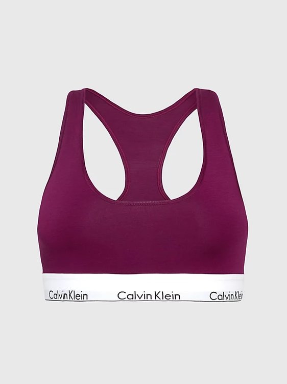 Calvin Klein Underwear – Modern Cotton podprsenka, Fialová, Vínová barva