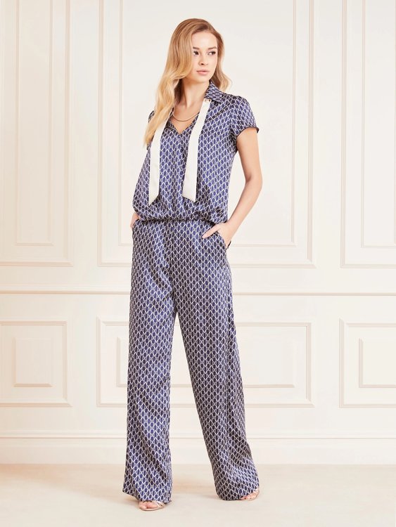 Luxusní New Monogram košile, Modrá, Multi barva, 40, 42