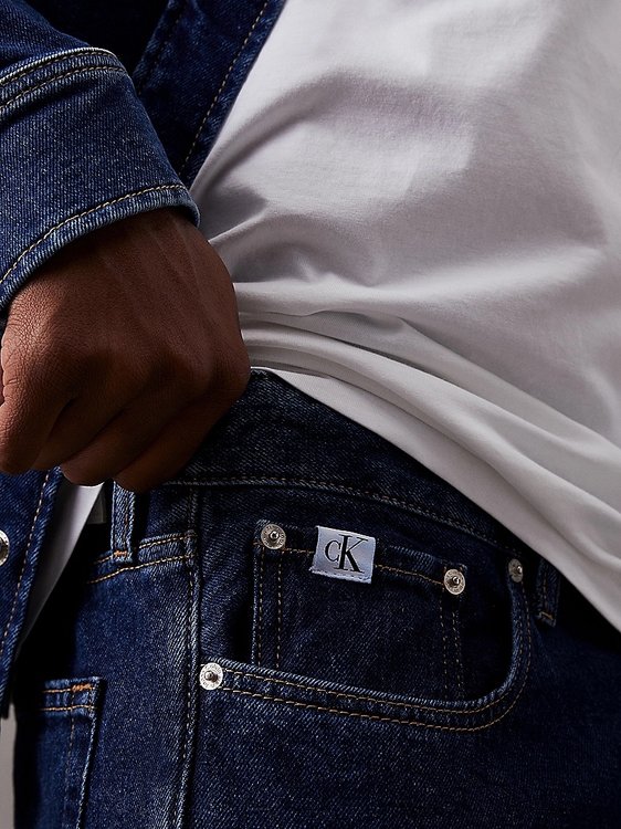 Módní Slim Taper jeans, Modrá barva, 2024