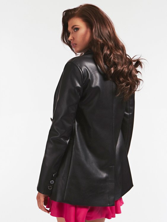 Módní Annalisa sako, Černá barva, 2021, 2020