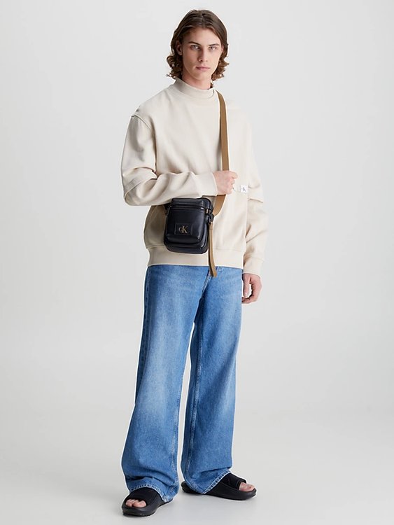 Reporter crossbody Černá, Hnědá barva Muži