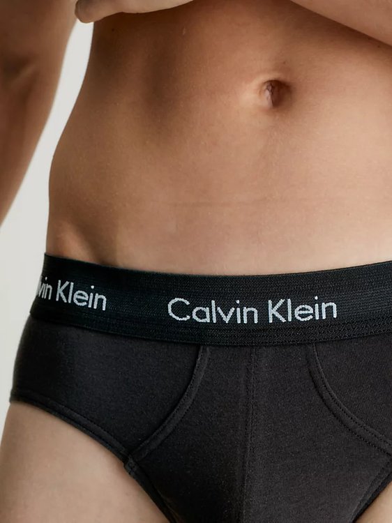 Luxusní Cotton Stretch slipy 3ks, Černá barva, M, L, XL