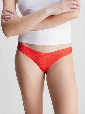 Allover Lace tanga – Calvin Klein Underwear, Červená barva Ženy