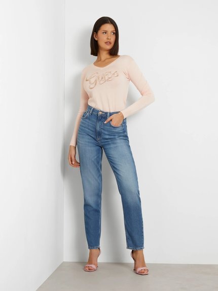 Módní Myla Logo svetr, Růžová barva, 2024