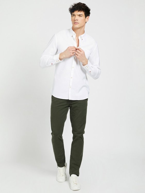 Oxford košile – Guess, Bílá barva Muži