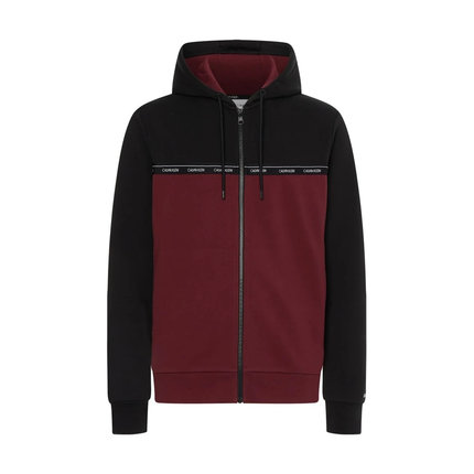 Calvin Klein – Logo stripe mikina, Bordó, Černá barva