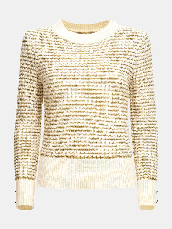 Luxusní Georgie svetr, Krémová barva, XS, S, M, L