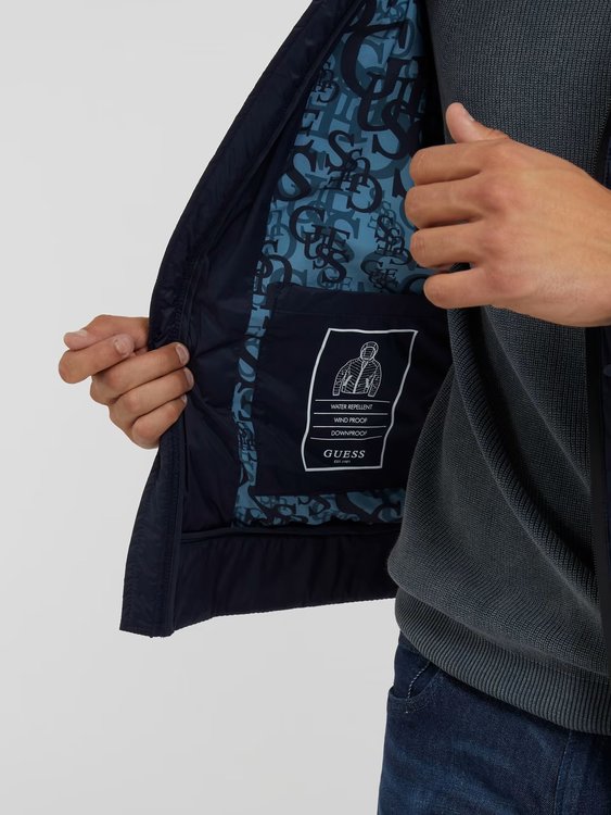 Luxusní Stretch Biker bunda, Modrá, Navy barva, M, L, XL