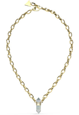 GUESS – Good Vibes náhrdelník, Zelená, Zlatá barva