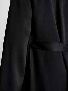 Luxusní Black Vintage župan, Černá barva, M-L, XS-S