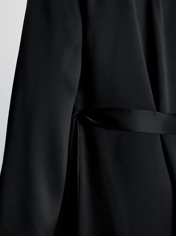 Luxusní Black Vintage župan, Černá barva, M-L, XS-S