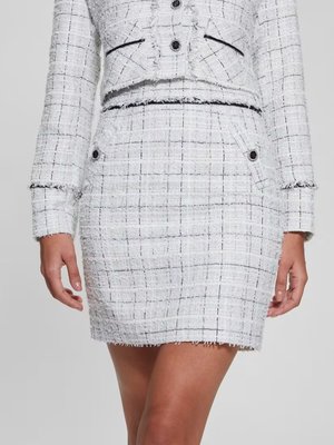 GUESS – Sofia mini sukně, Bílá, Multi barva