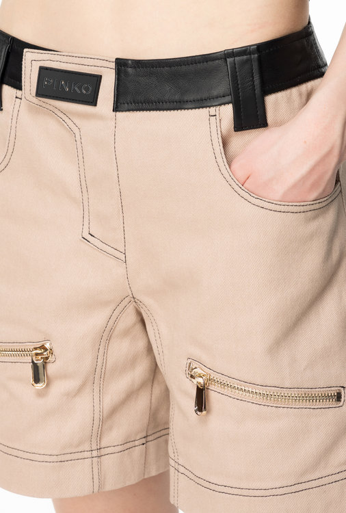 Módní Scilla šortky, Béžová, Hnědá barva, 2024