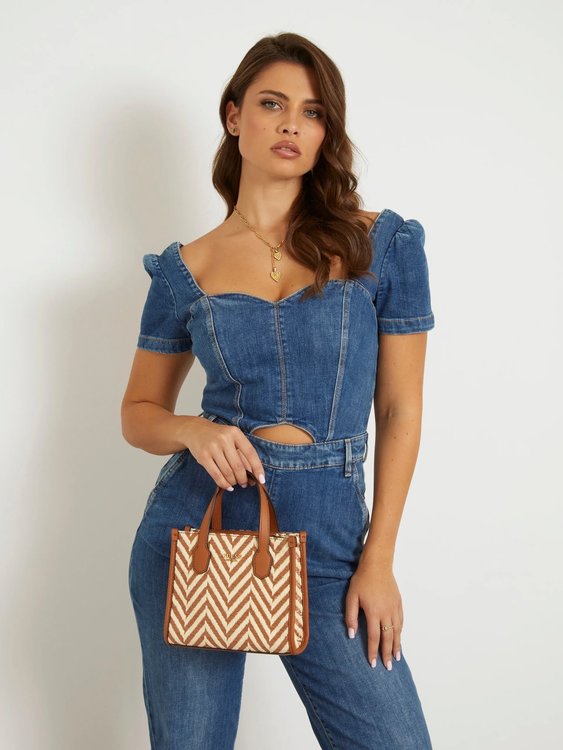 Silvana 2 malá kabelka – GUESS, Hnědá barva Ženy