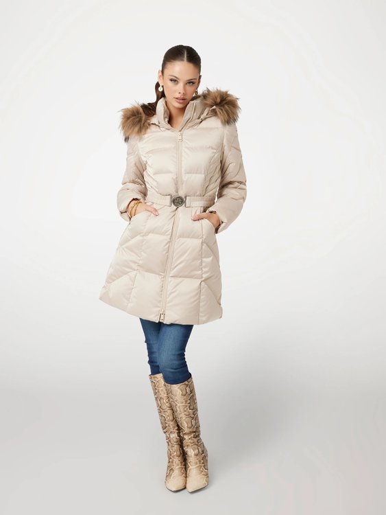 New Olga bunda peří – GUESS, Krémová barva Ženy