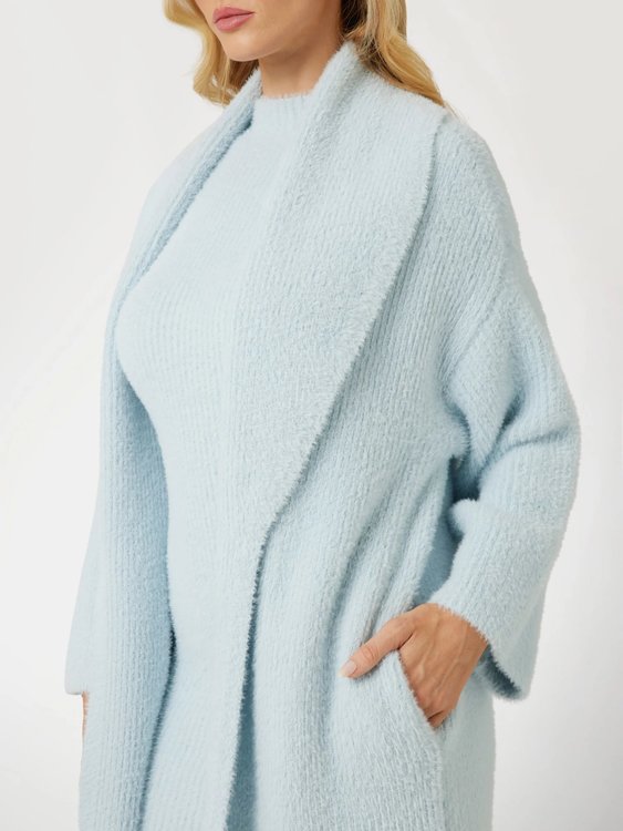 Luxusní Vero Oversized Midi cardigen, Modrá barva, ML