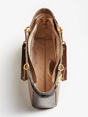 Luxusní Zadie logo kabelka, Hnědá, Krémová barva, T/U/1