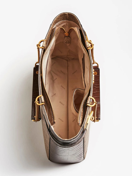 Luxusní Zadie logo kabelka, Hnědá, Krémová barva, T/U/1