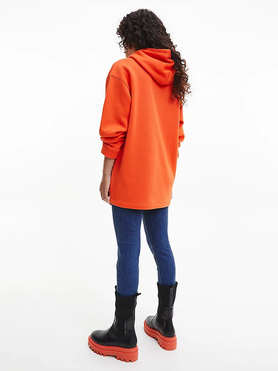 Módní Woven label mikina, Oranžová barva, 2022