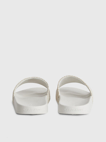 Módní Pool Slide pantofle, Bílá barva, 2023