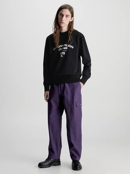 Módní Varsity Curve mikina, Černá barva, 2023