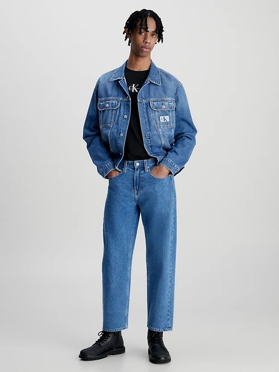 Módní 90's Straight jeany, Modrá barva, 2023