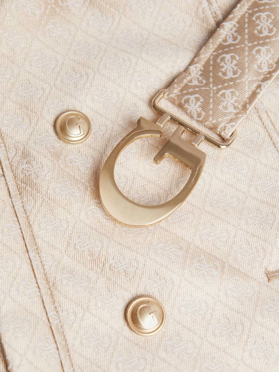 GUESS, Béžová barva Diletta kabát