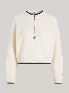 Monogram Textured mikina Krémová barva Ženy