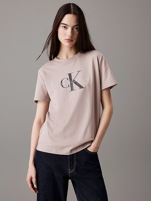 Calvin Klein Jeans – Monologo triko, Hnědá barva
