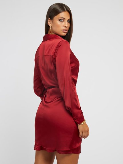 Módní Alya šaty, Červená barva, 2022