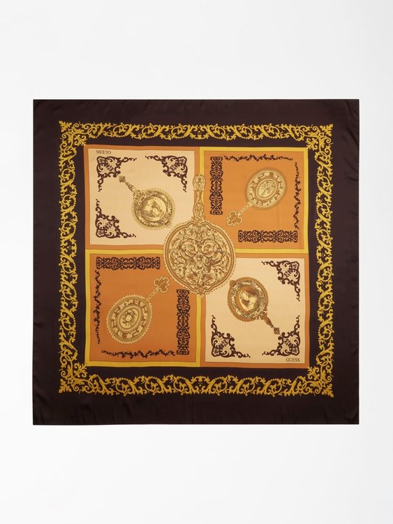 Baroque šátek – Guess, Béžová, Hnědá, Oranžová barva Ženy