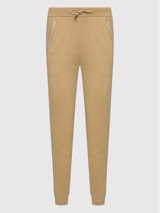 Luxusní Essential rib tepláky, Hnědá barva, XS, S, M, L