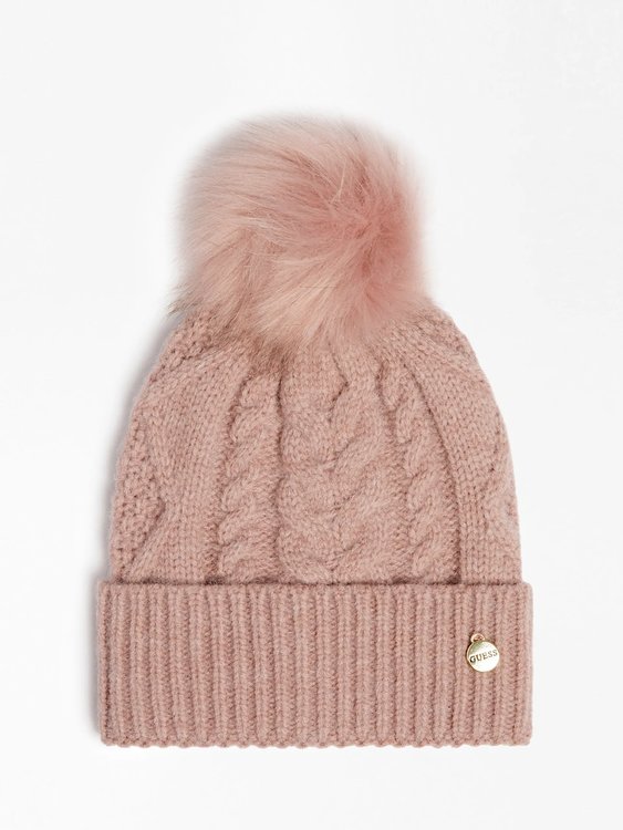 Guess – Pompom čepice, Růžová barva