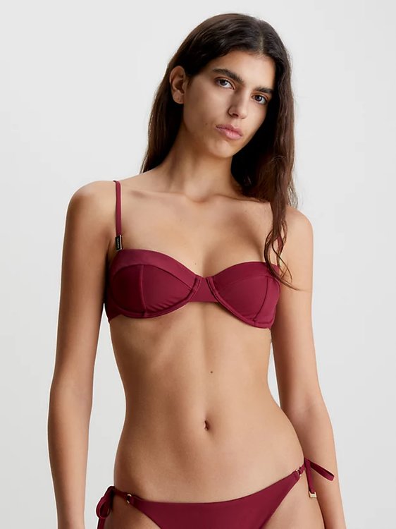 Core Solids plavky - Horní díl – Calvin Klein Swimwear, Červená barva Ženy
